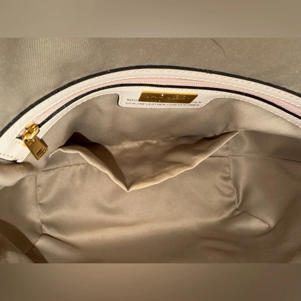 Genuine Leather White Satchel Bag with Crossbody/ Shoulder Strap- Made in Italy - Picture 12 of 16